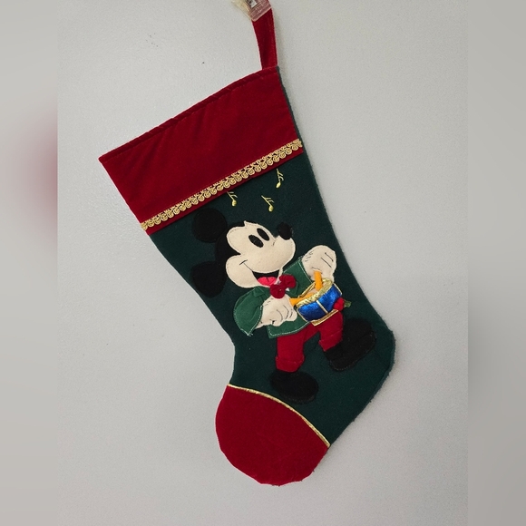 Vintage Mickey Mouse Christmas Stocking Disney Catalog 3D Drummer Boy Felt - Picture 1 of 11